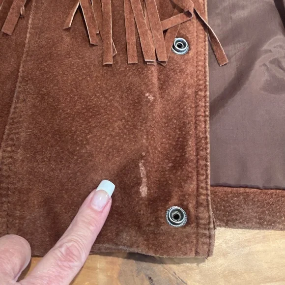 SOLD SOLD SOLD‼️‼️‼️Brown Leather Fringe Jacket - Picture 10 of 15